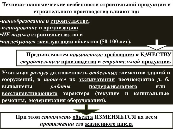 Учитывая разную долговечность отдельных элементов зданий и сооружений, в процессе их