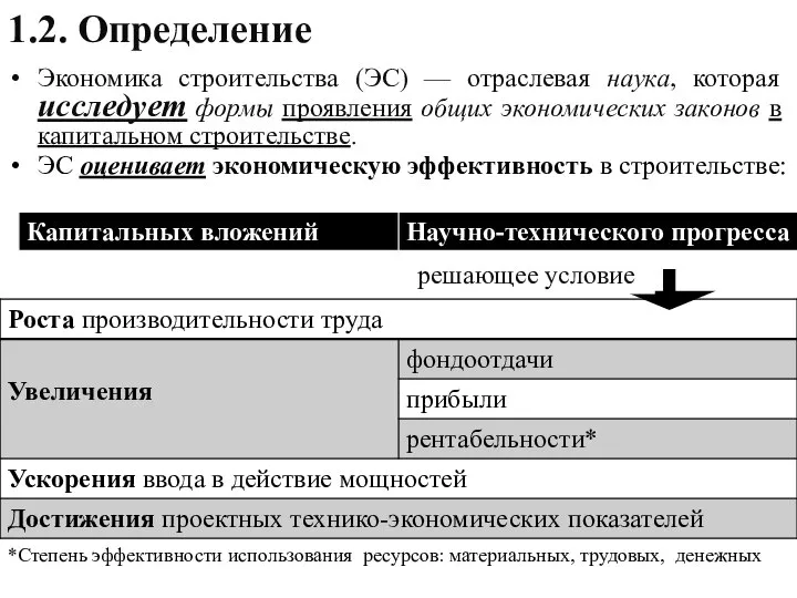 Экономика строительства (ЭС) — отраслевая наука, которая исследует формы проявления общих