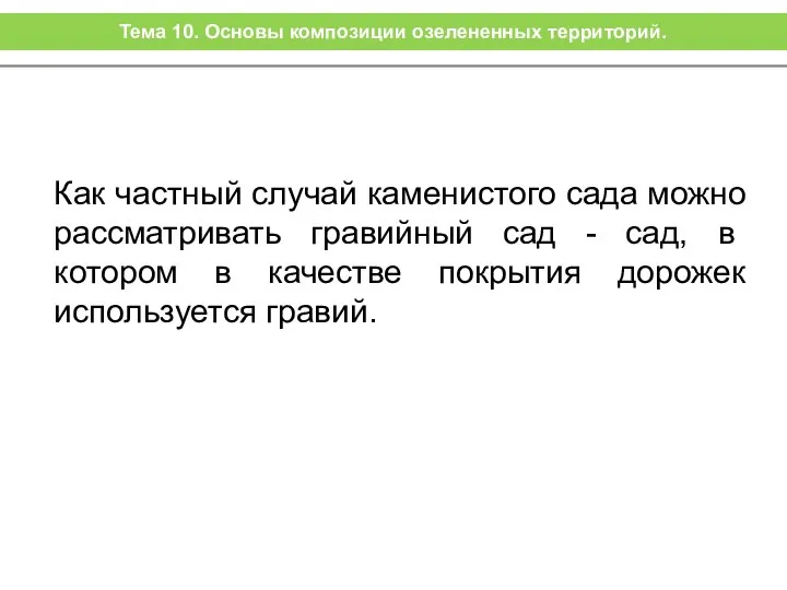 Как частный случай каменистого сада можно рассматривать гравийный сад - сад,