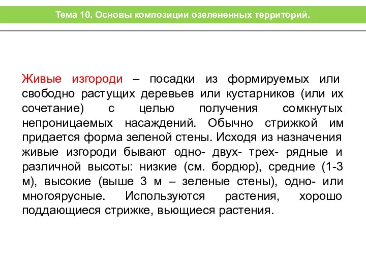 Живые изгороди – посадки из формируемых или свободно растущих деревьев или