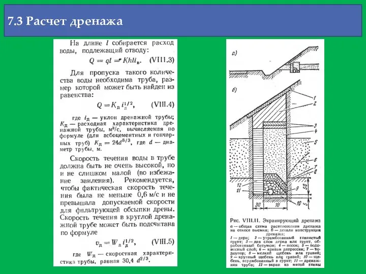 7.3 Расчет дренажа