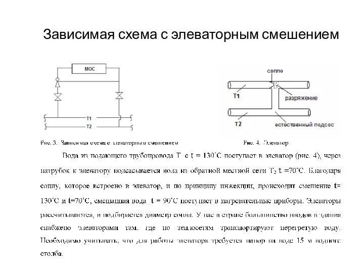 Зависимая схема с элеваторным смешением