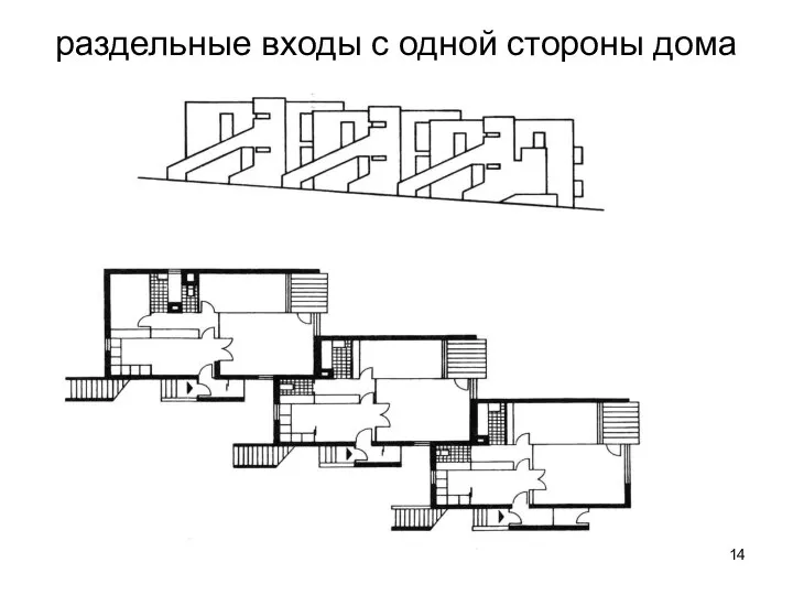 раздельные входы с одной стороны дома