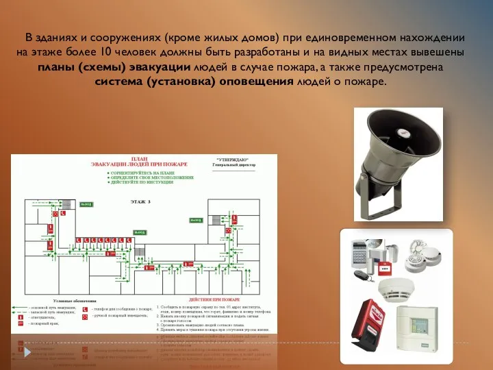 В зданиях и сооружениях (кроме жилых домов) при единовременном нахождении на