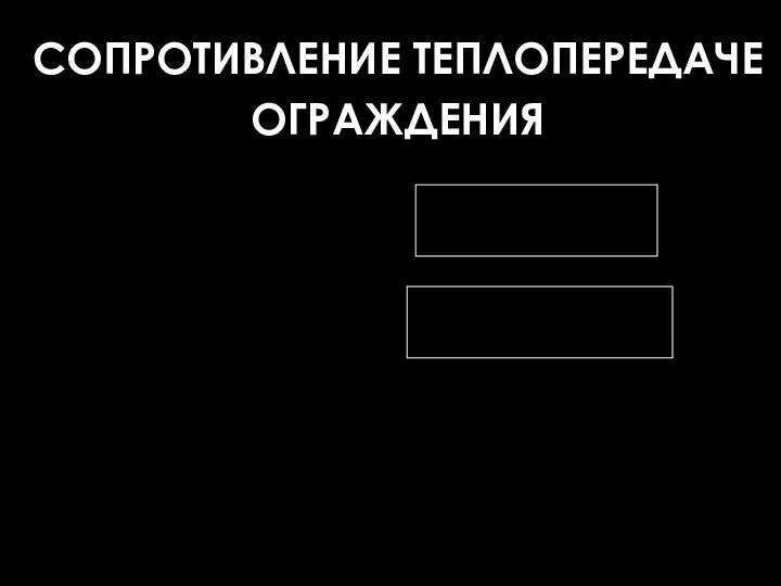 СОПРОТИВЛЕНИЕ ТЕПЛОПЕРЕДАЧЕ ОГРАЖДЕНИЯ