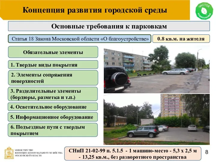 Концепция развития городской среды 8 Статья 18 Закона Московской области «О