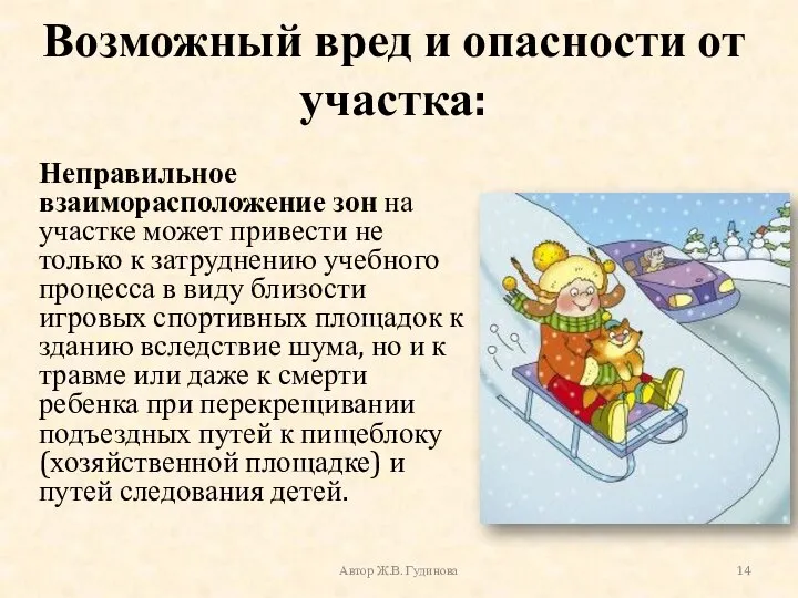 Возможный вред и опасности от участка: Неправильное взаиморасположение зон на участке