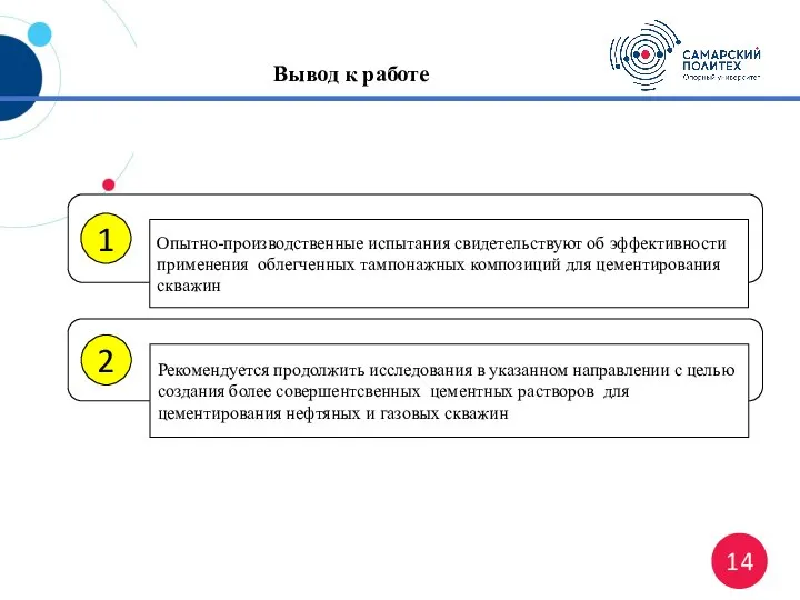 Вывод к работе 2 1 Рекомендуется продолжить исследования в указанном направлении