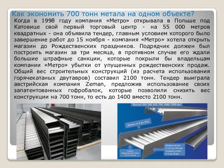 Как экономить 700 тонн метала на одном объекте? Когда в 1998