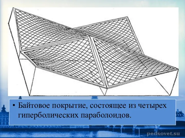 Байтовое покрытие, состоящее из четырех гиперболических параболоидов.