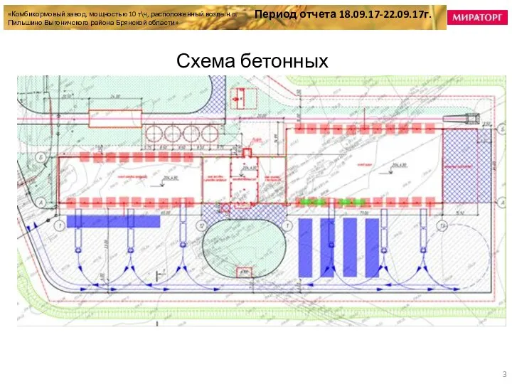 Схема бетонных работ «Комбикормовый завод, мощностью 10 т\ч, расположенный возле н.п.