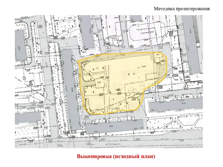 Выкопировка (исходный план) Методика проектирования