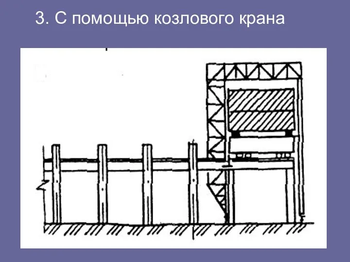 3. С помощью козлового крана