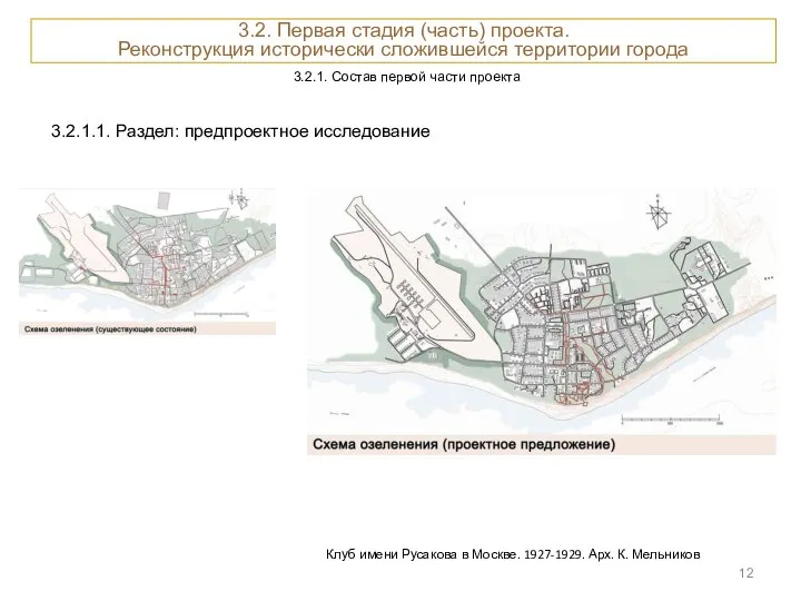 3.2.1. Состав первой части проекта Клуб имени Русакова в Москве. 1927-1929.