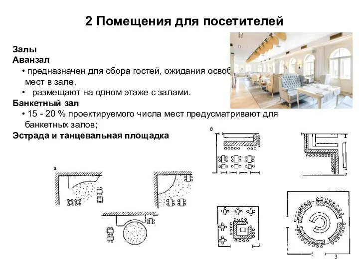 2 Помещения для посетителей Залы Аванзал предназначен для сбора гостей, ожидания