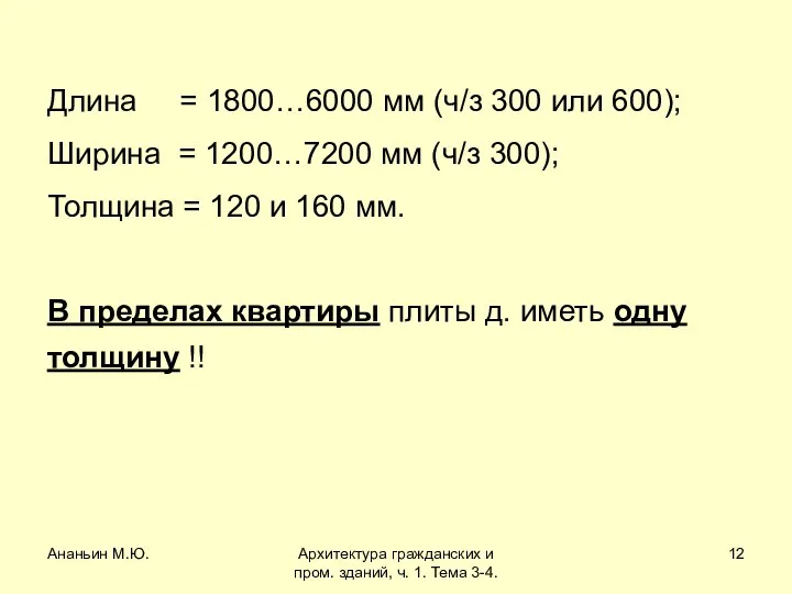 Ананьин М.Ю. Архитектура гражданских и пром. зданий, ч. 1. Тема 3-4.