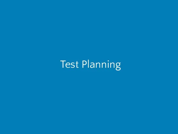 Test Planning