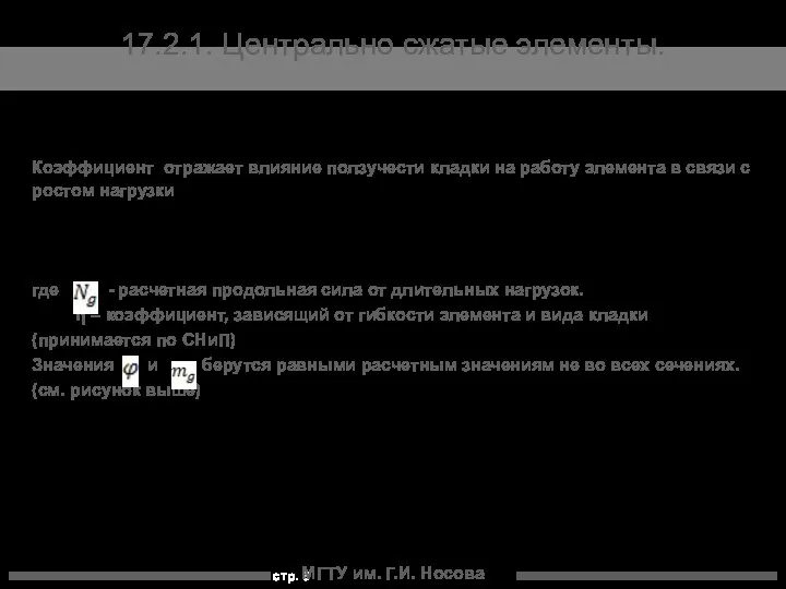 МГТУ им. Г.И. Носова 17.2.1. Центрально сжатые элементы. Коэффициент отражает влияние