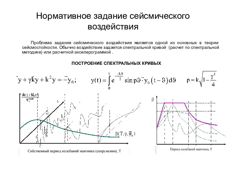 Нормативное задание сейсмического воздействия Проблема задания сейсмического воздействия является одной из