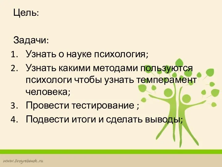 Цель: Задачи: Узнать о науке психология; Узнать какими методами пользуются психологи