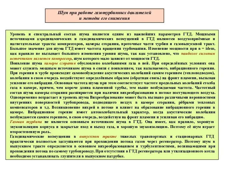 Шум при работе газотурбинных двигателей и методы его снижения Уровень и