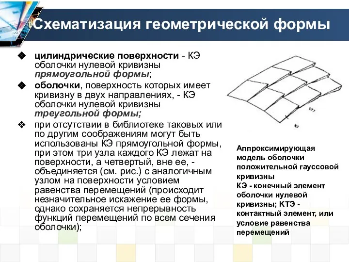 цилиндрические поверхности - КЭ оболочки нулевой кривизны прямоугольной формы; оболочки, поверхность