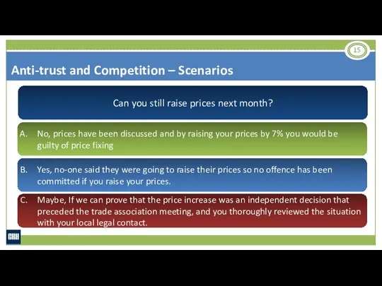 Can you still raise prices next month? No, prices have been