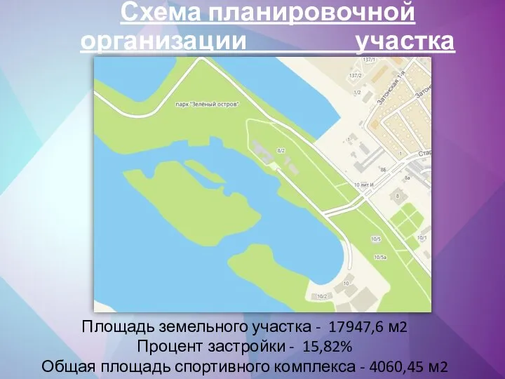 Схема планировочной организации участка Площадь земельного участка - 17947,6 м2 Процент