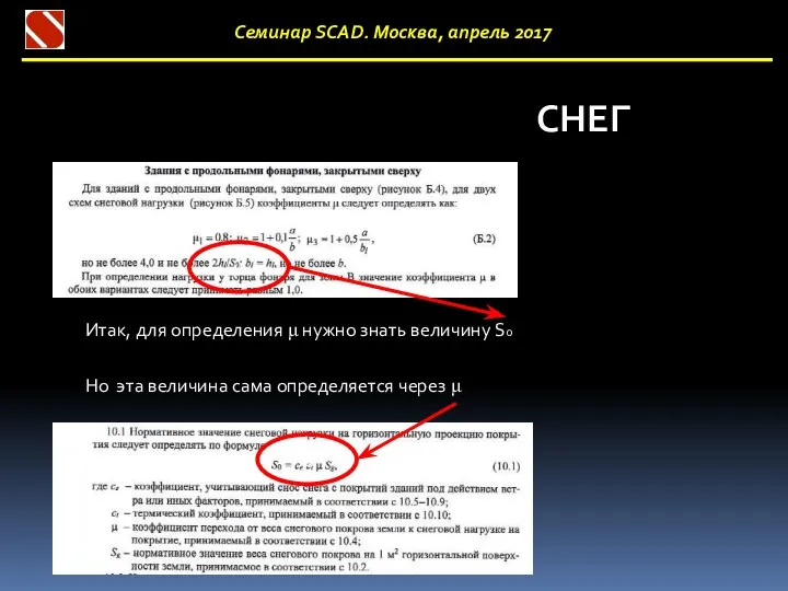 Семинар SCAD. Москва, апрель 2017 Итак, для определения μ нужно знать