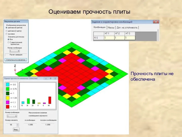 Оцениваем прочность плиты Прочность плиты не обеспечена