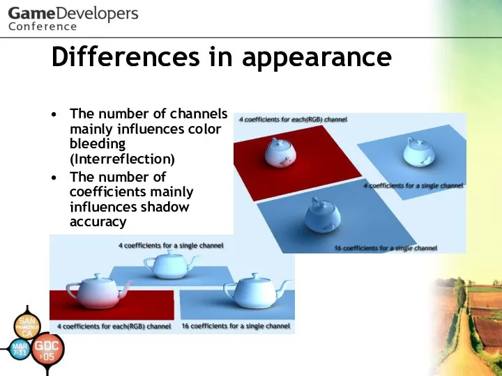 Differences in appearance The number of channels mainly influences color bleeding