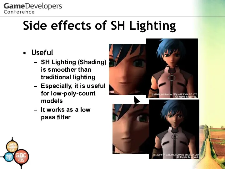 Side effects of SH Lighting Useful SH Lighting (Shading) is smoother