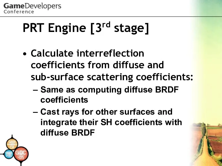 PRT Engine [3rd stage] Calculate interreflection coefficients from diffuse and sub-surface