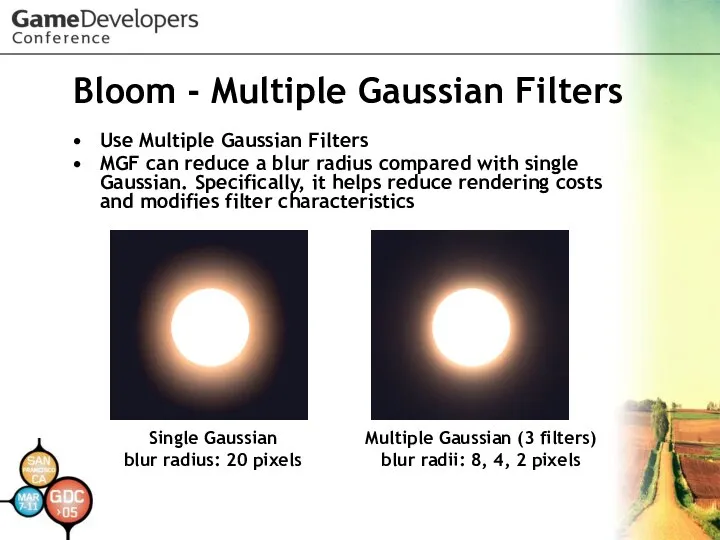 Bloom - Multiple Gaussian Filters Use Multiple Gaussian Filters MGF can