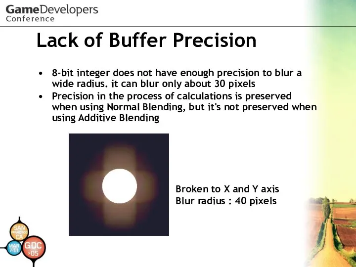 Lack of Buffer Precision 8-bit integer does not have enough precision