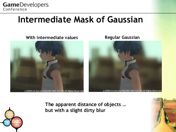 Intermediate Mask of Gaussian The apparent distance of objects … but