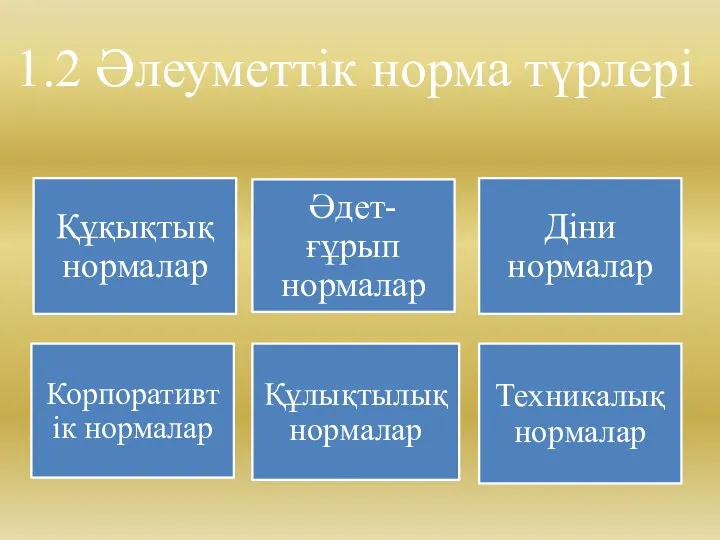 1.2 Әлеуметтік норма түрлері