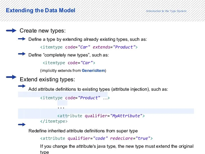 9 Create new types: Define a type by extending already existing