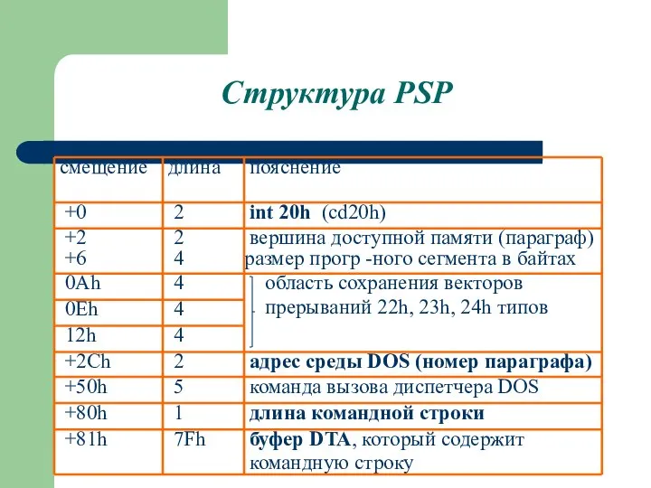 Структура PSP