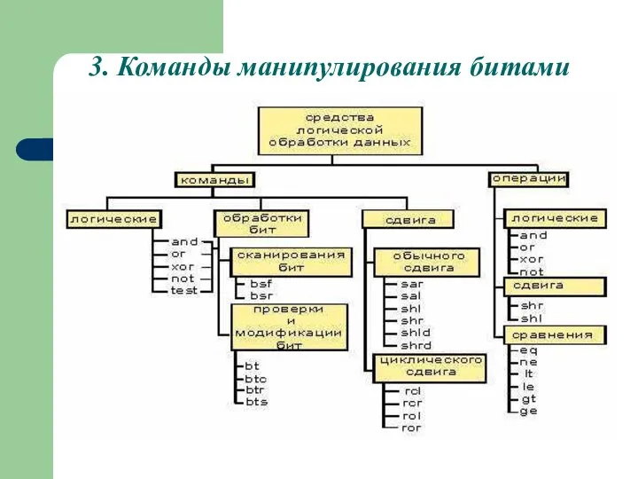 3. Команды манипулирования битами