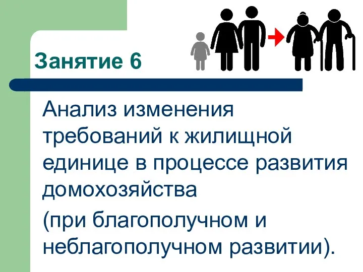 Занятие 6 Анализ изменения требований к жилищной единице в процессе развития