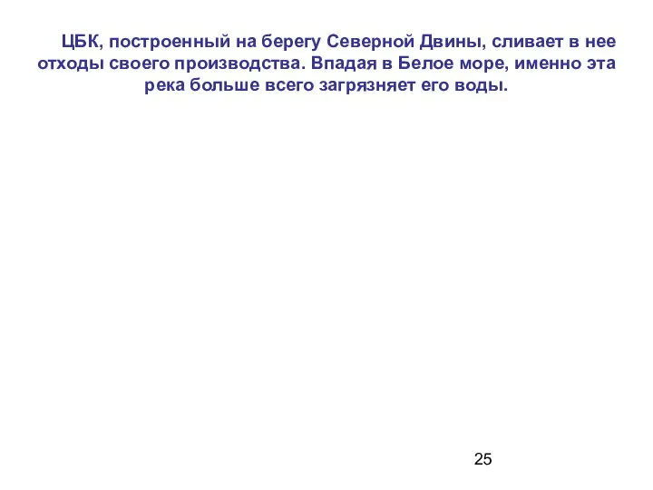 ЦБК, построенный на берегу Северной Двины, сливает в нее отходы своего