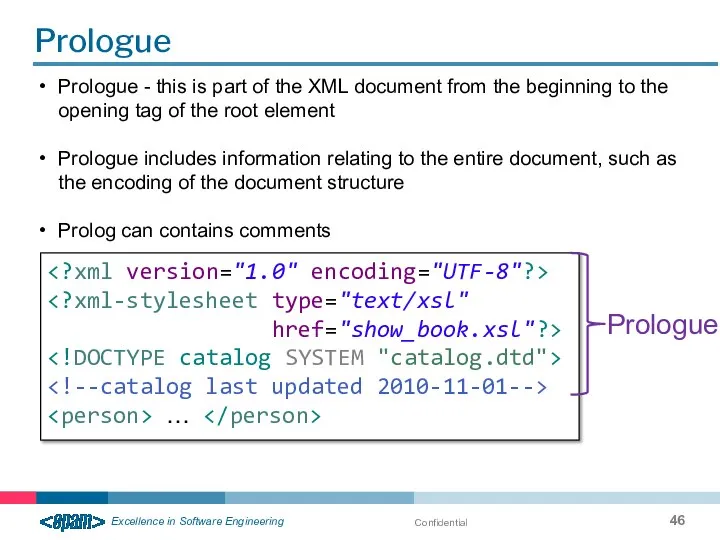 Confidential Prologue href="show_book.xsl"?> … Prologue Prologue - this is part of