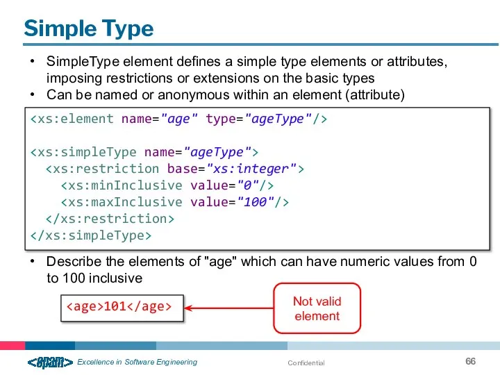 Confidential Simple Type SimpleType element defines a simple type elements or