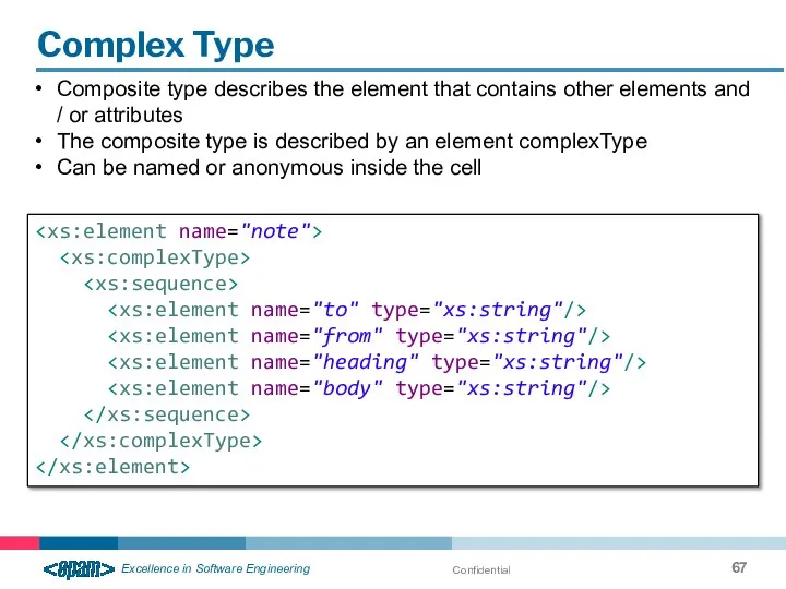 Confidential Complex Type Composite type describes the element that contains other