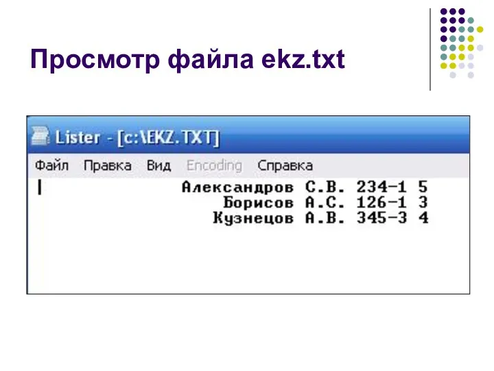 Просмотр файла ekz.txt