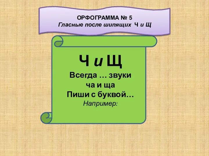 Ч и Щ Всегда … звуки ча и ща Пиши с