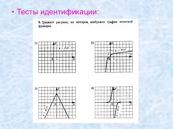 Тесты идентификации: