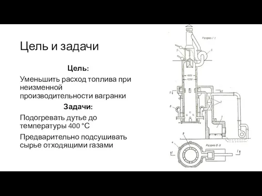 Цель и задачи Цель: Уменьшить расход топлива при неизменной производительности вагранки