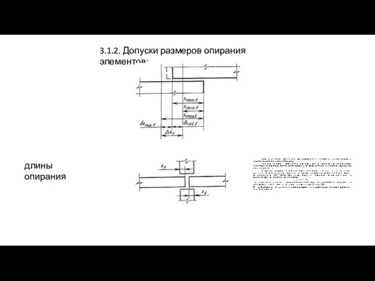 3.1.2. Допуски размеров опирания элементов: длины опирания